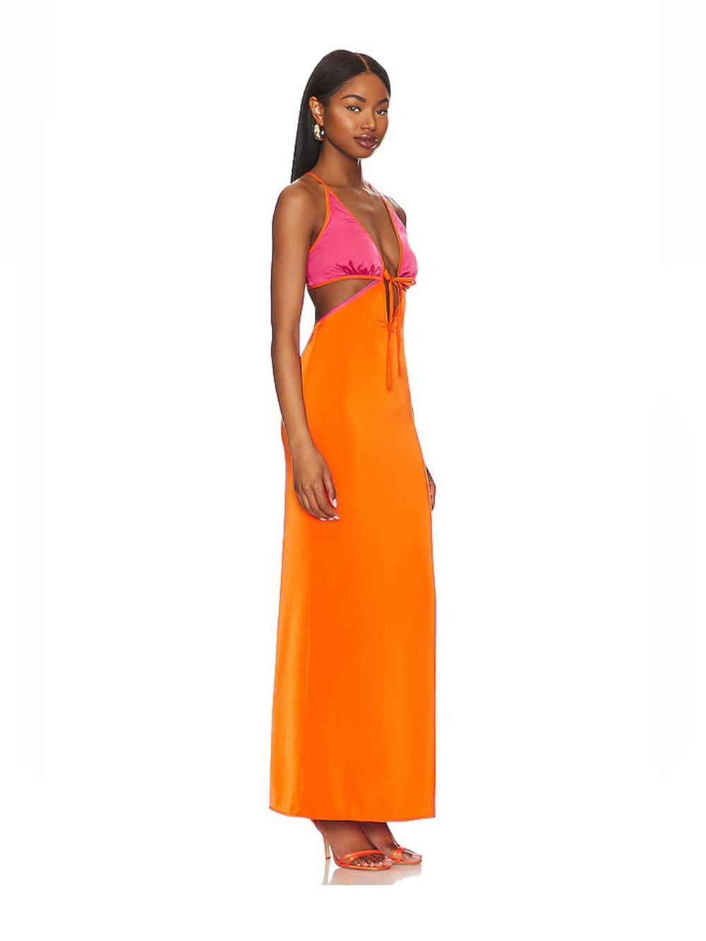 Sorbet Maxi Dress in Orange & Pink - Picture 2 of 4